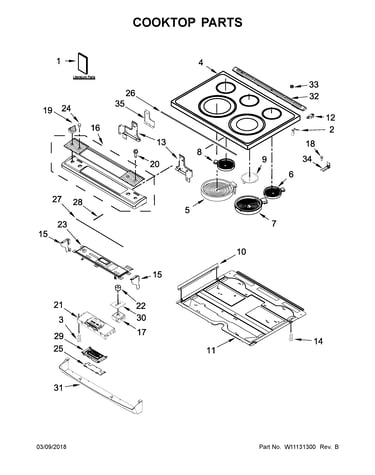 Cooktop parts