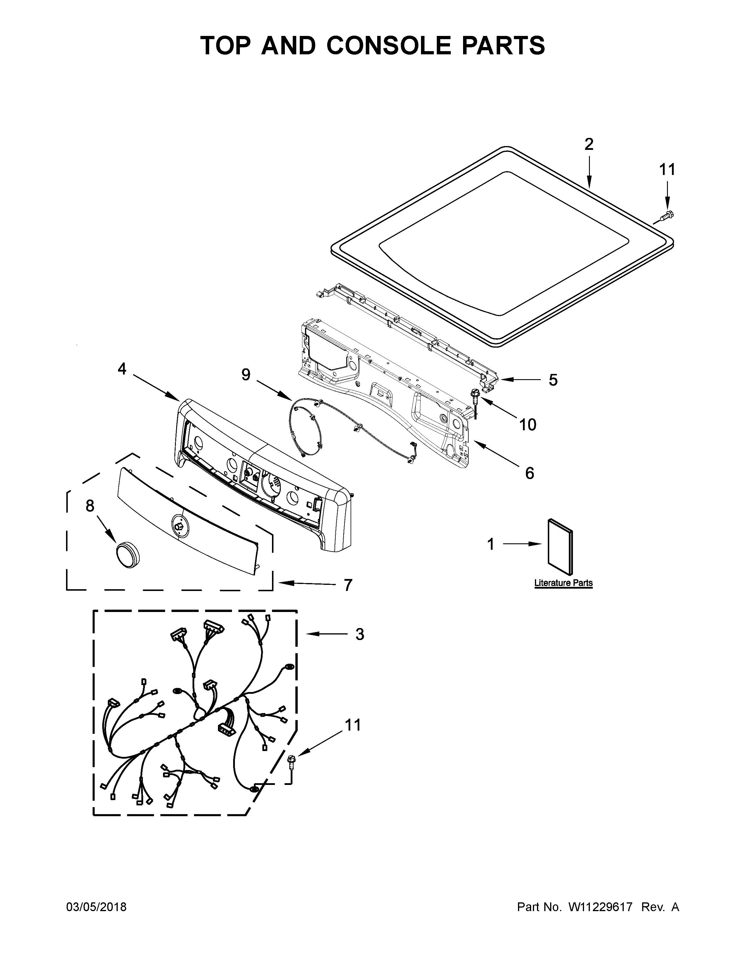 Top and console parts