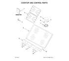 Whirlpool WFG500M4HS0 cooktop and control parts diagram