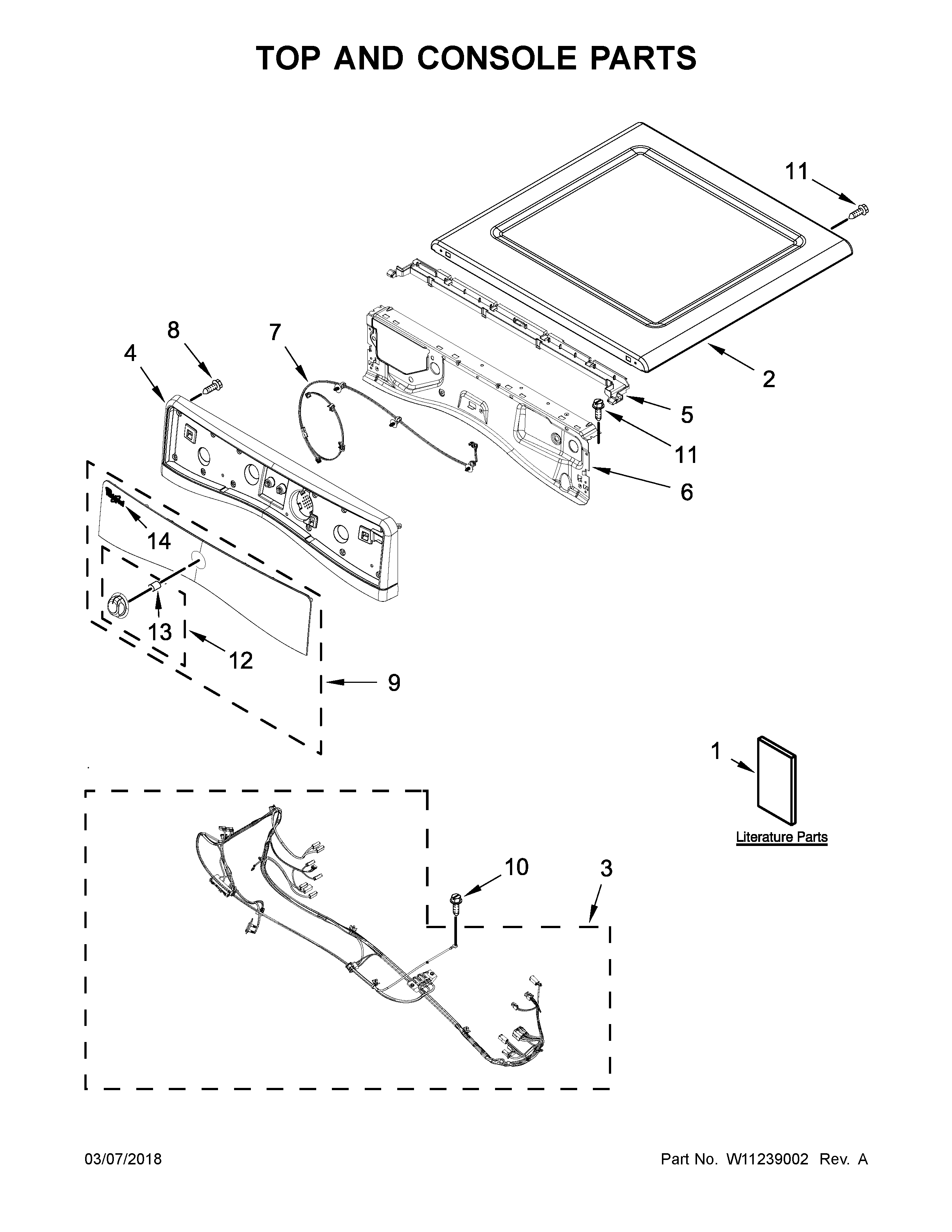 Top and console parts