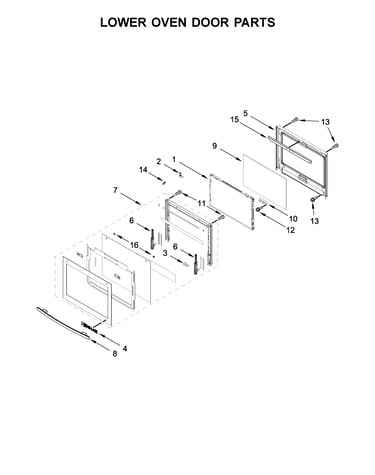 Lower oven door parts