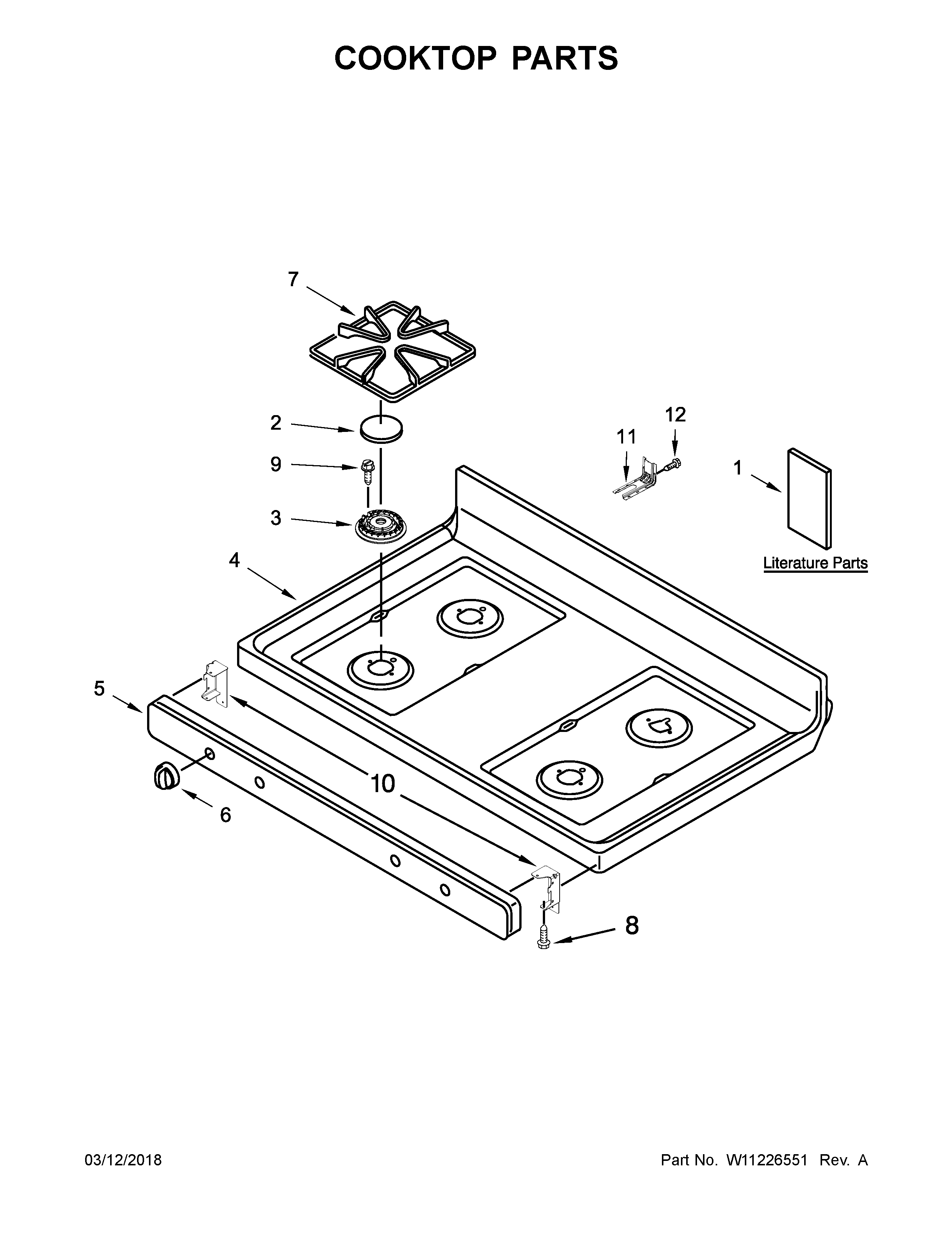 Cooktop parts