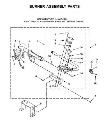 Burner assembly parts