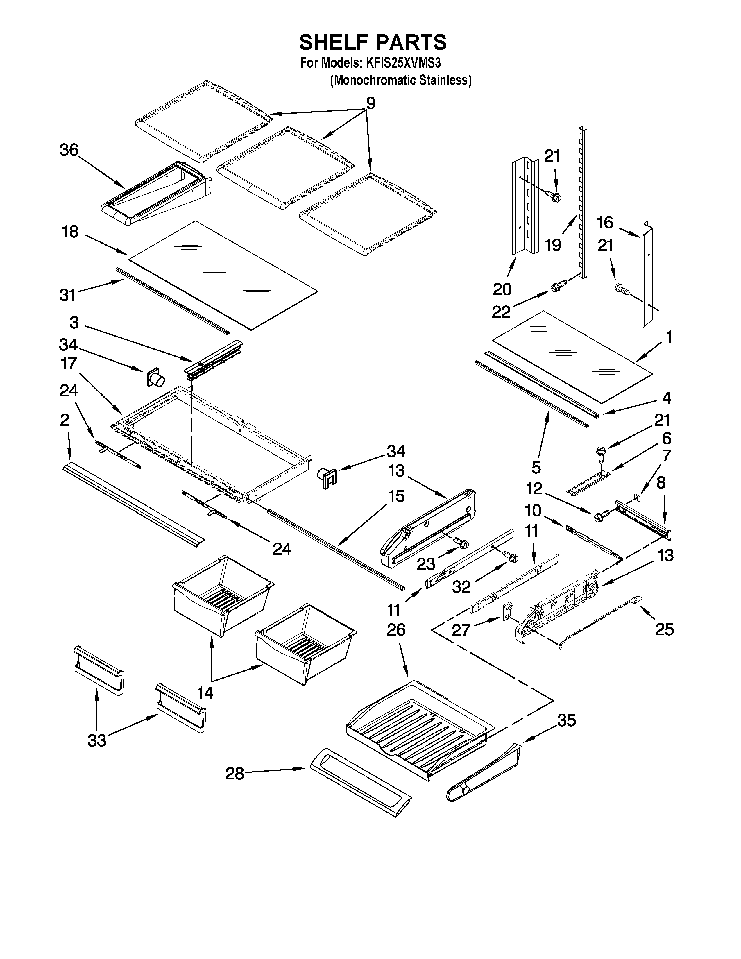 Shelf parts