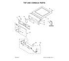 Whirlpool 7MWGD90HEFW1 top and console parts diagram
