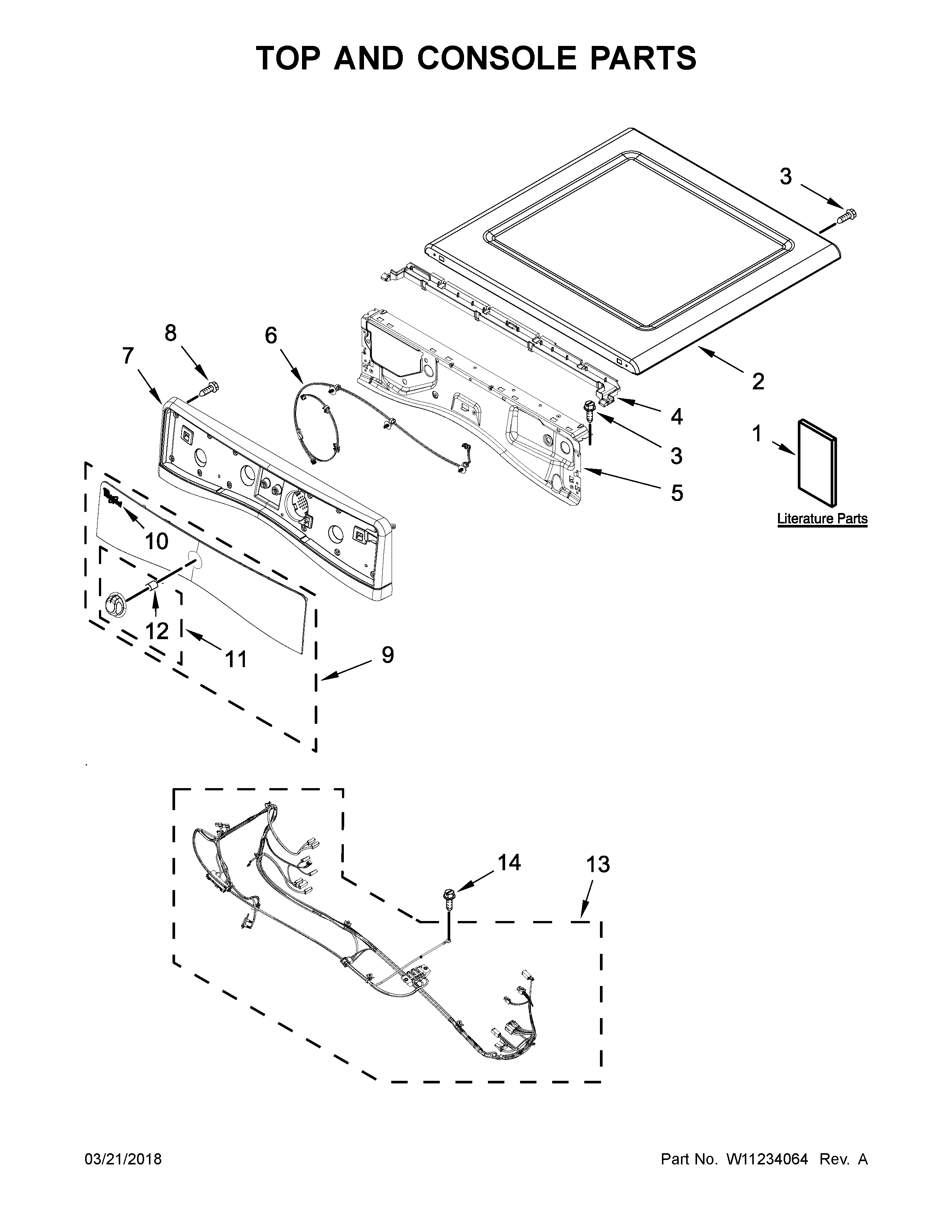 Top and console parts