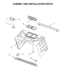 Cabinet and installation parts