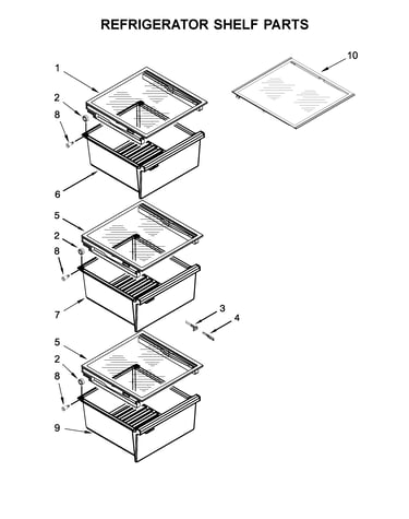 Refrigerator shelf parts