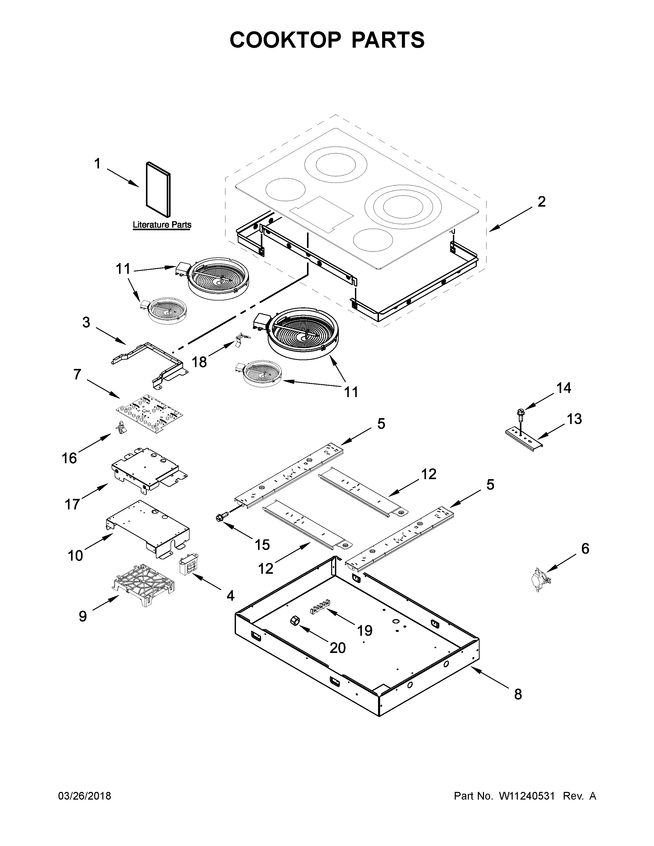 Cooktop parts
