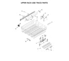 Whirlpool WDF770SAFZ0 upper rack and track parts diagram