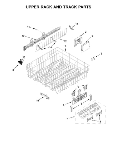 Upper rack and track parts