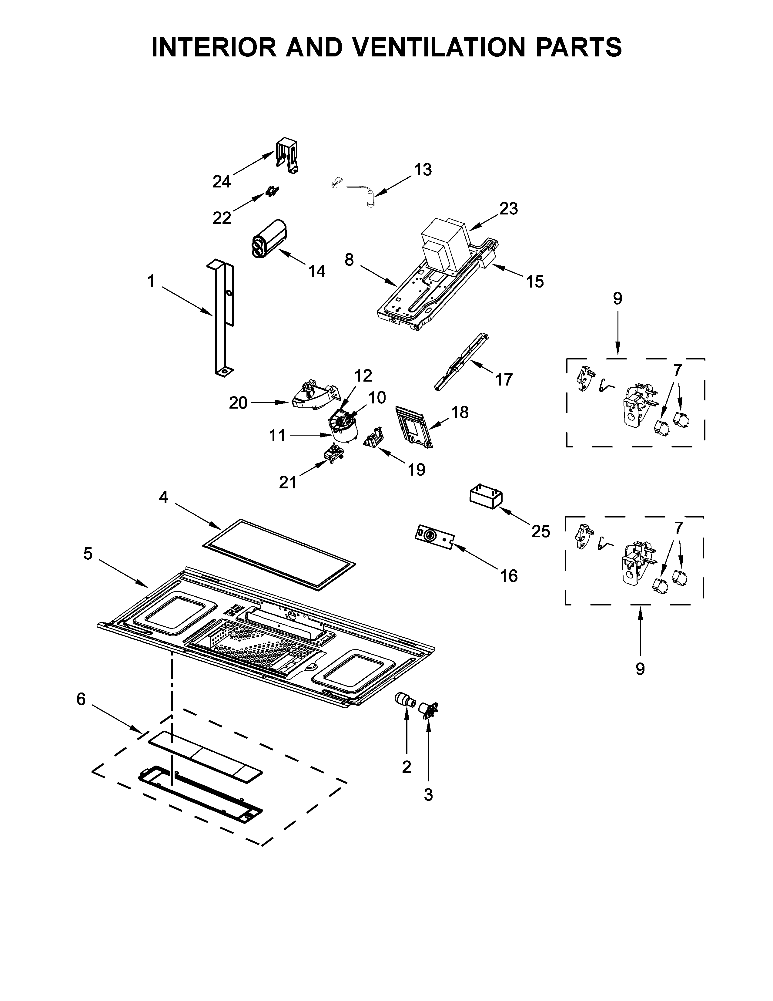 Interior and ventilation parts