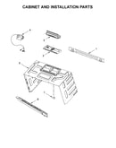 Cabinet and installation parts
