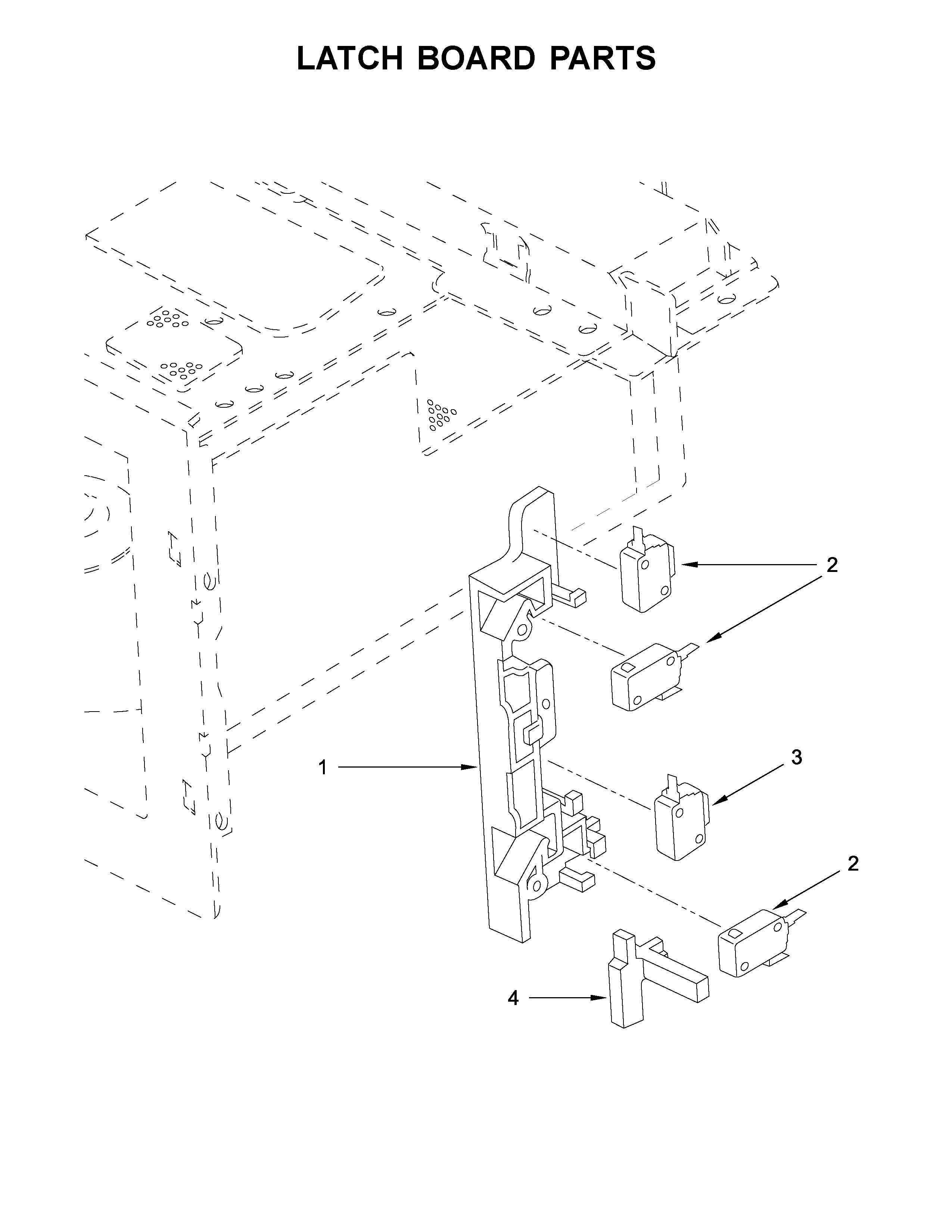 Latch board parts
