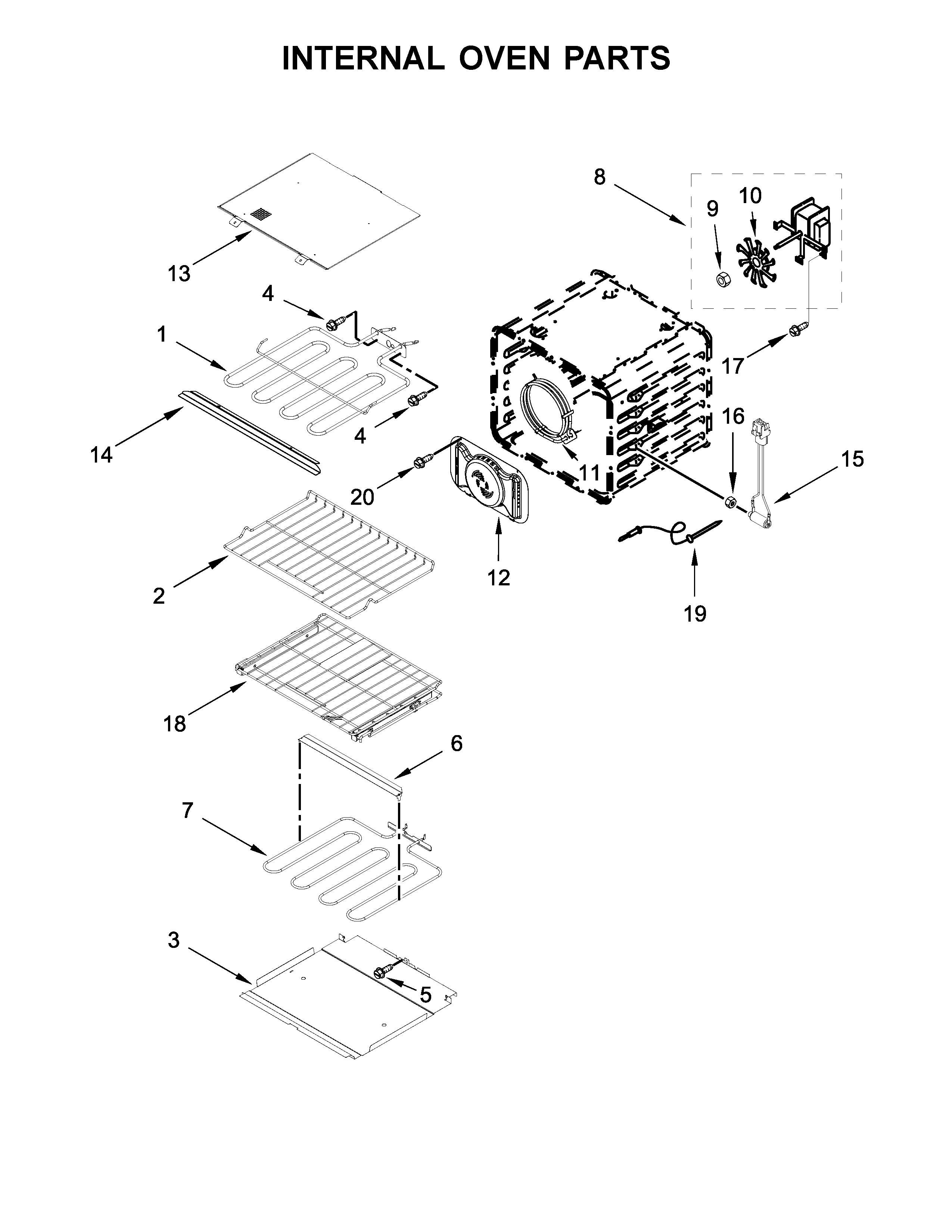 Internal oven parts