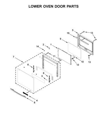 Lower oven door parts