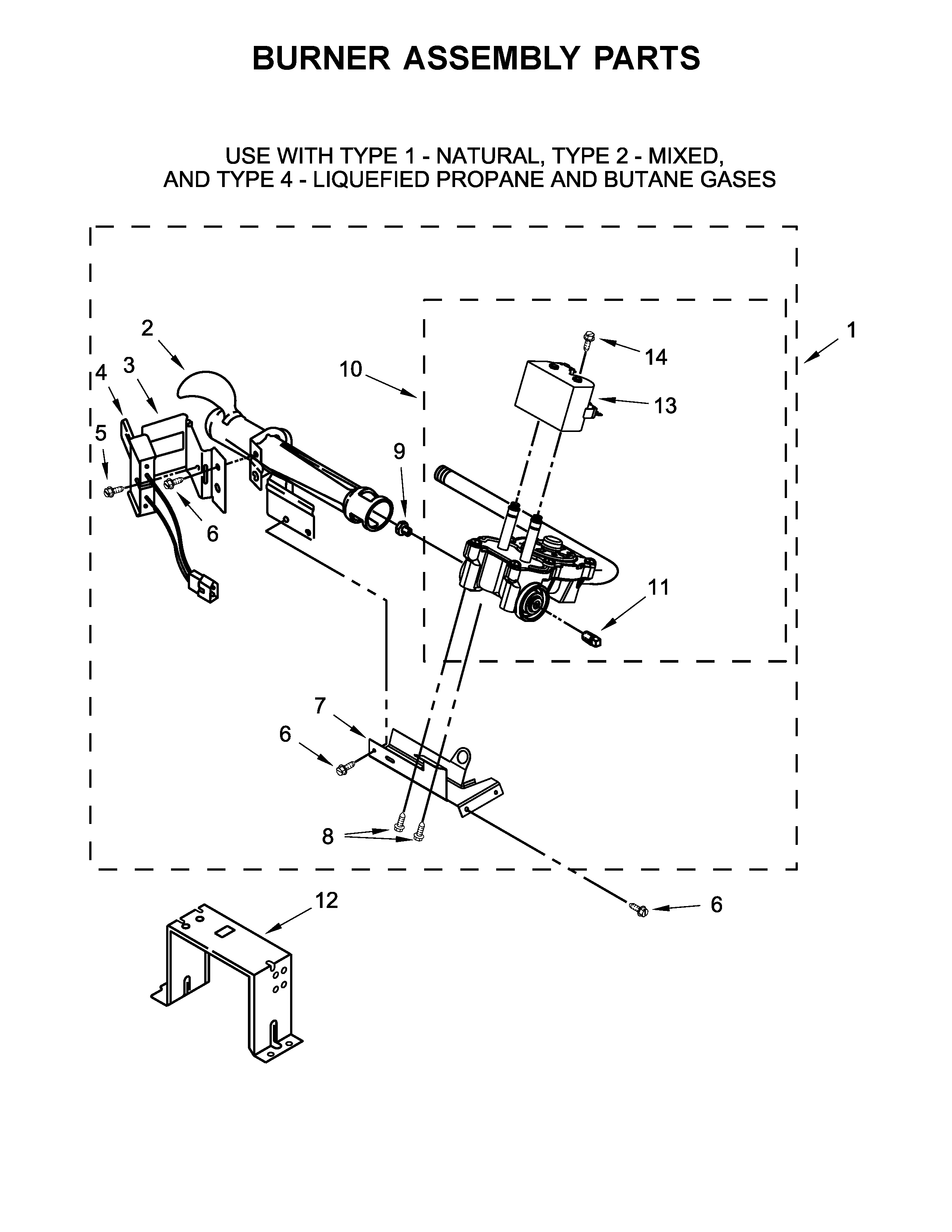 Burner assembly parts