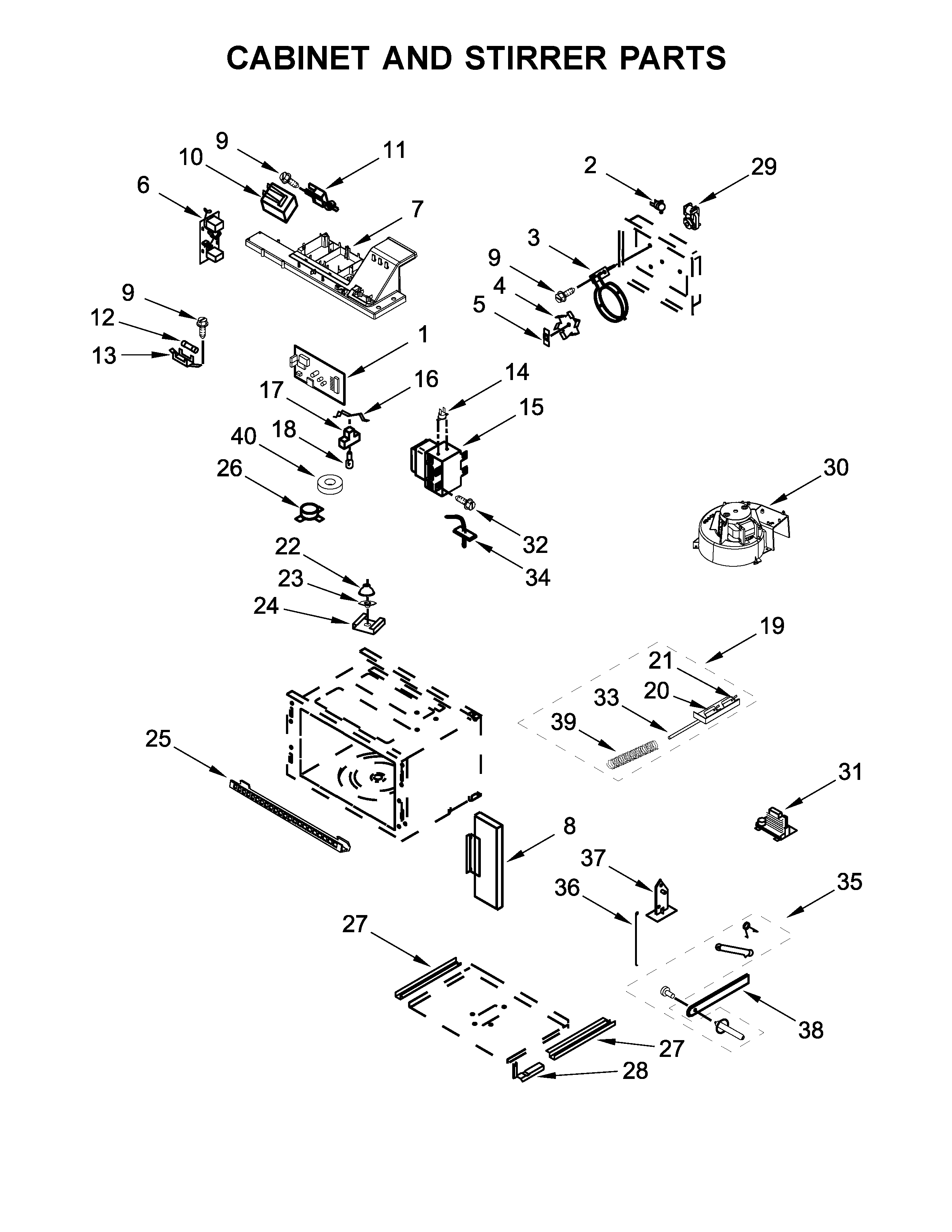 CABINET AND STIRRER PARTS