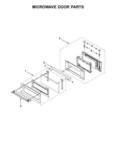 Microwave door parts