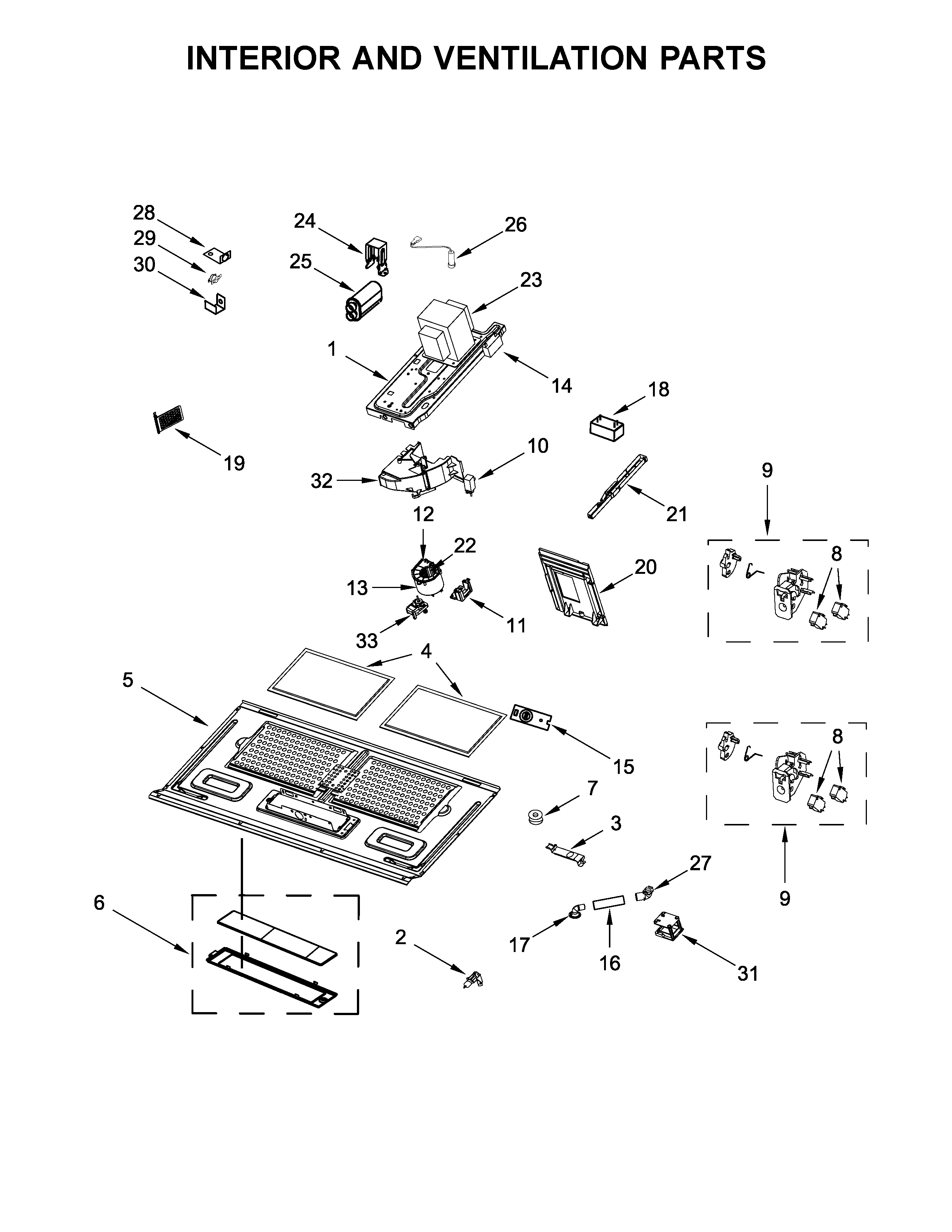 Interior and ventilation parts