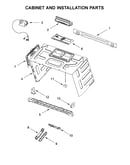 Cabinet and installation parts