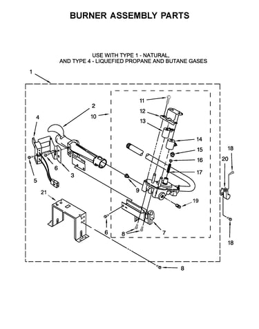 Burner assembly parts