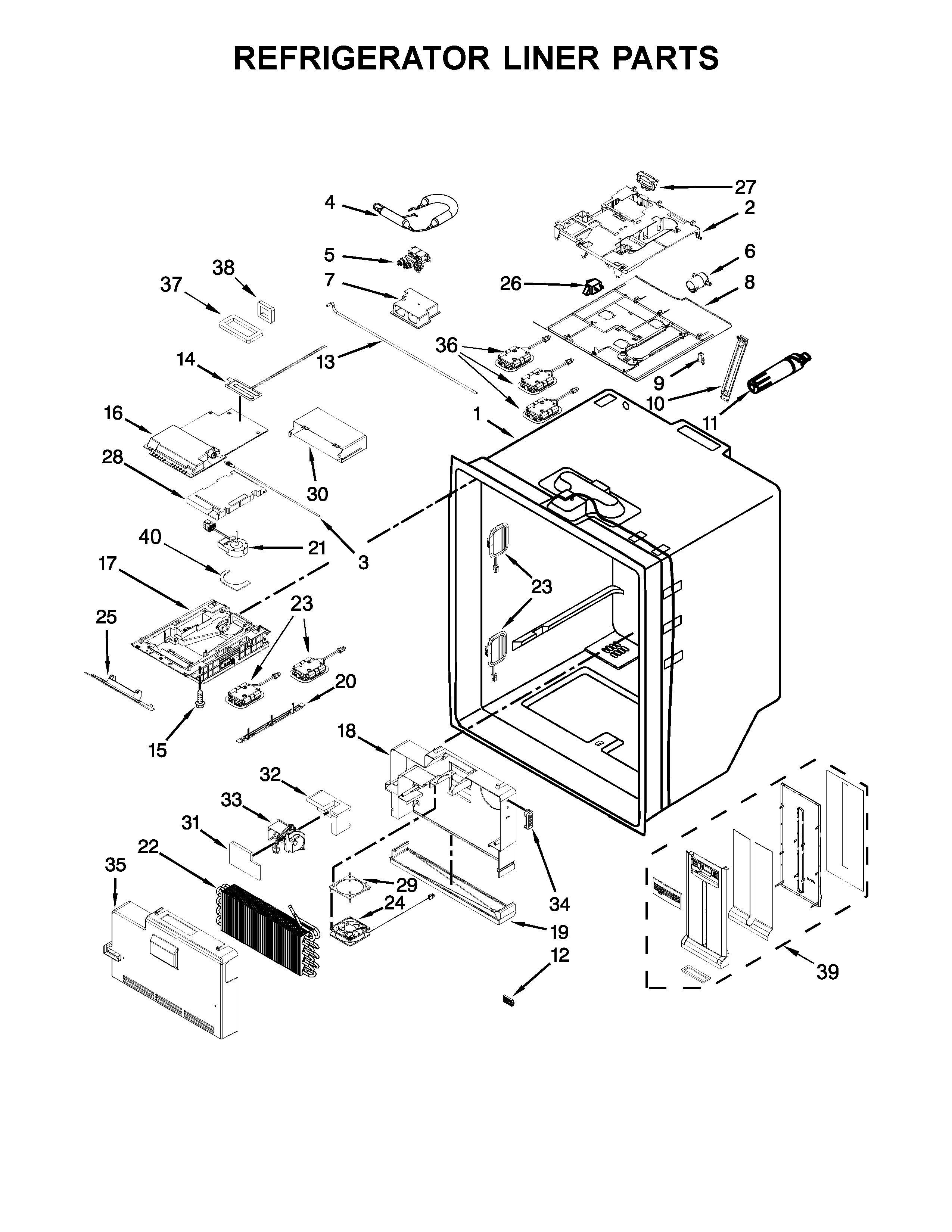 REFRIGERATOR LINER PARTS