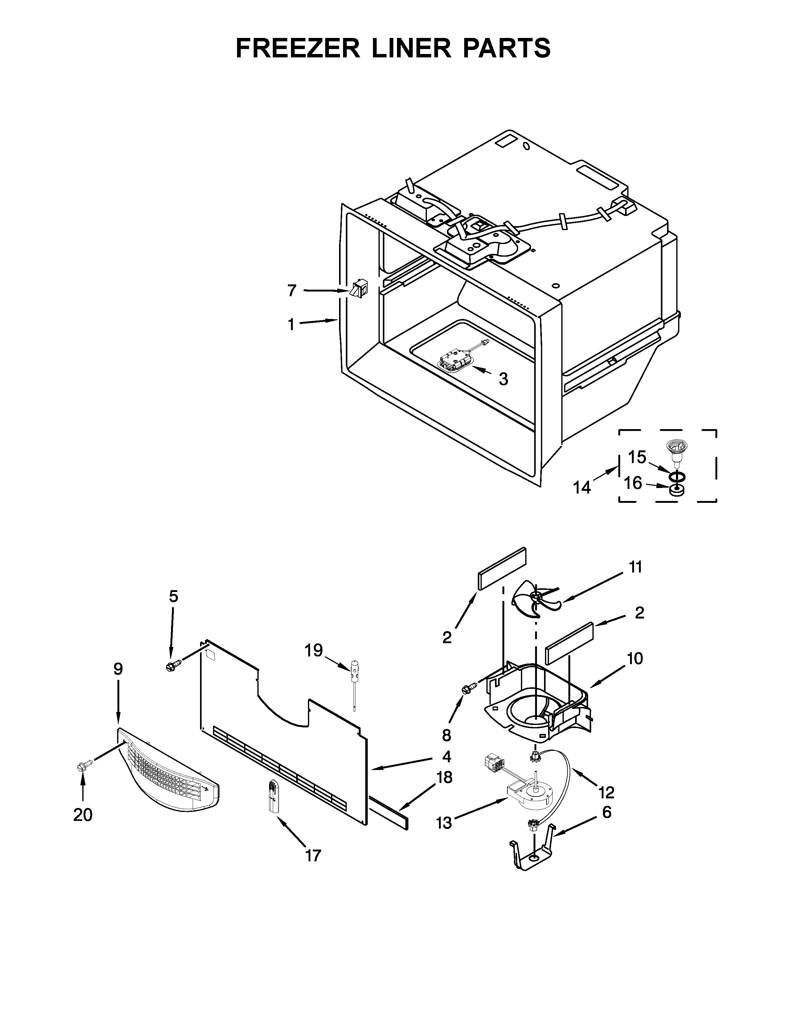 FREEZER LINER PARTS