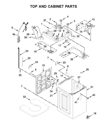 Top and cabinet parts
