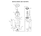 Maytag MVWB965HW0 motor, basket and tub parts diagram
