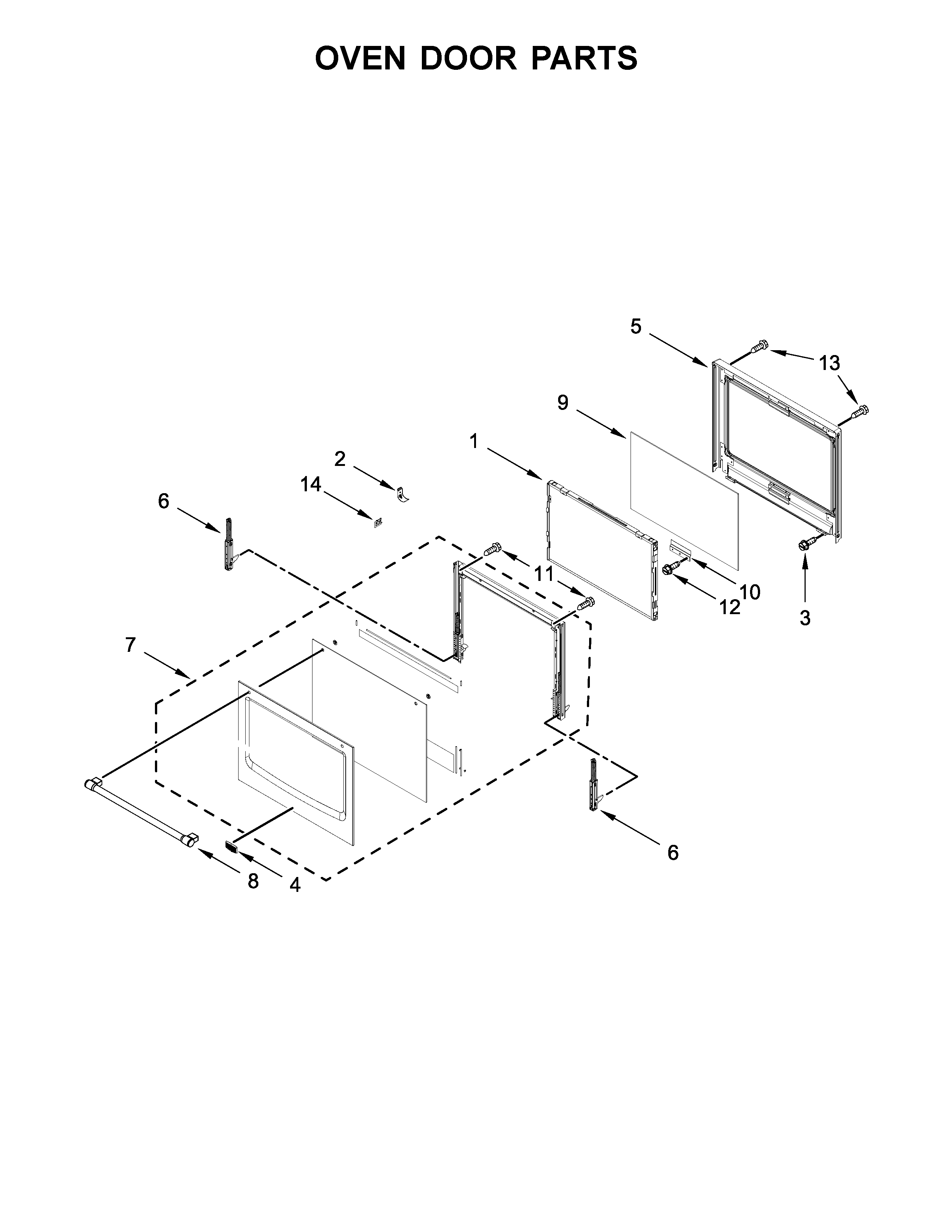 Oven door parts