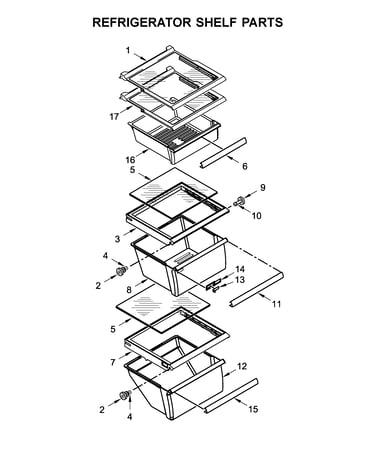 Refrigerator shelf parts