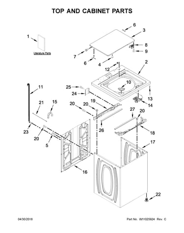 Top and cabinet parts