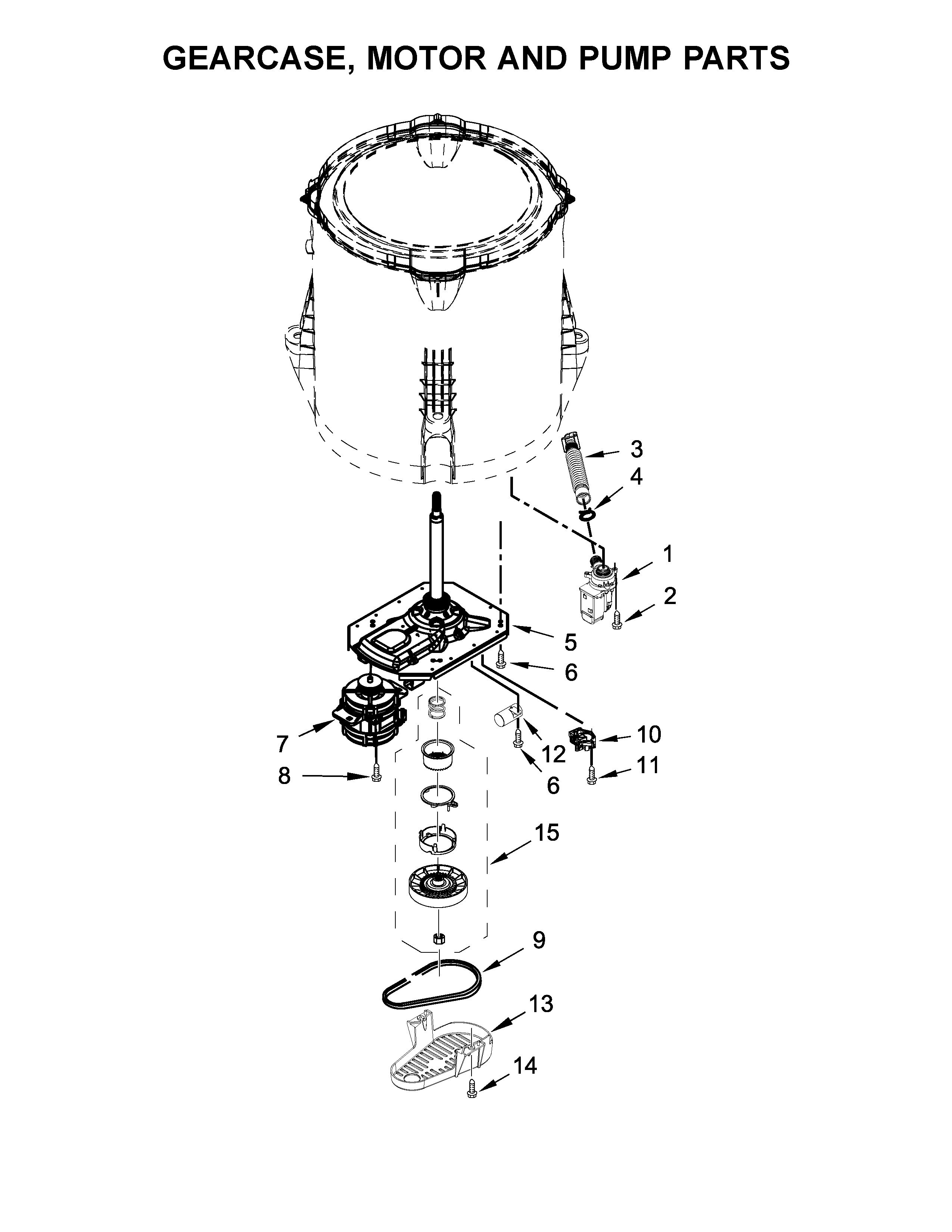 GEARCASE, MOTOR AND PUMP PARTS