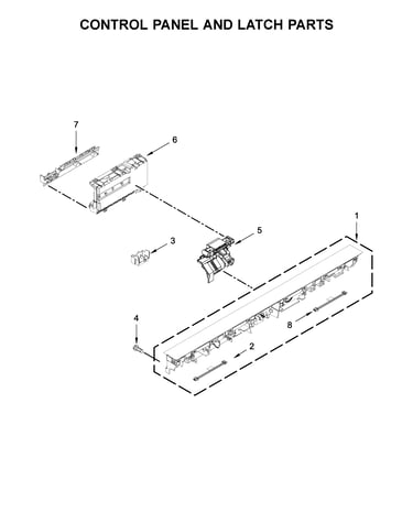 Control panel and latch parts