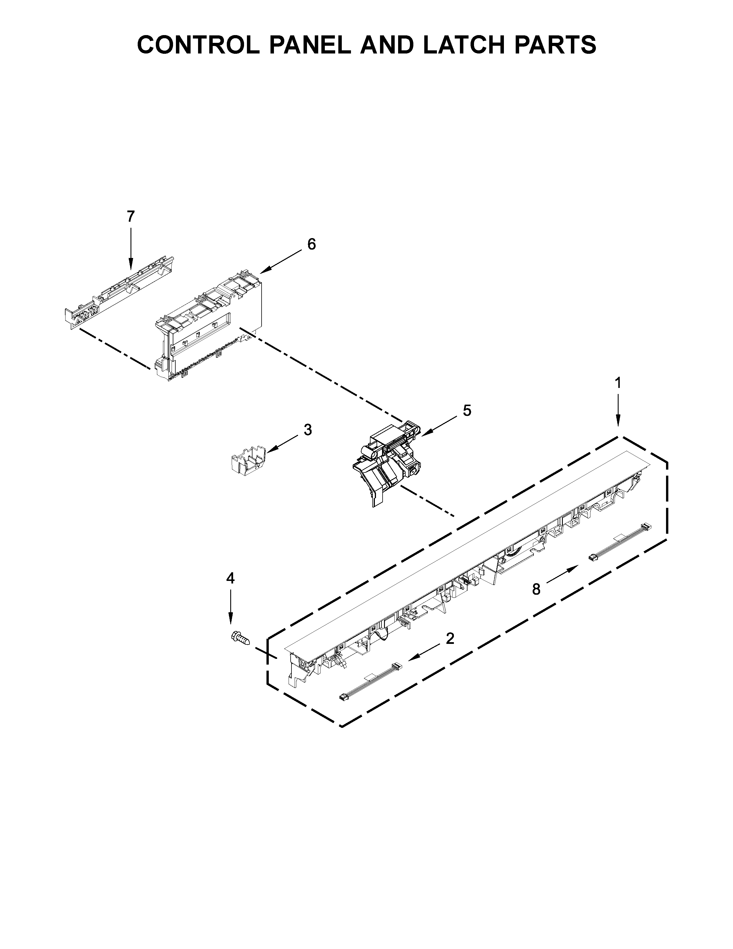 CONTROL PANEL AND LATCH PARTS