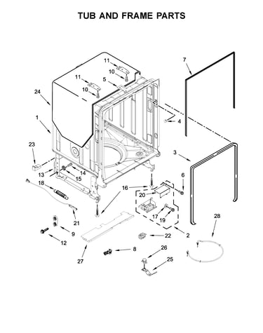Tub and frame parts