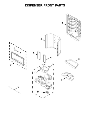 Dispenser front parts