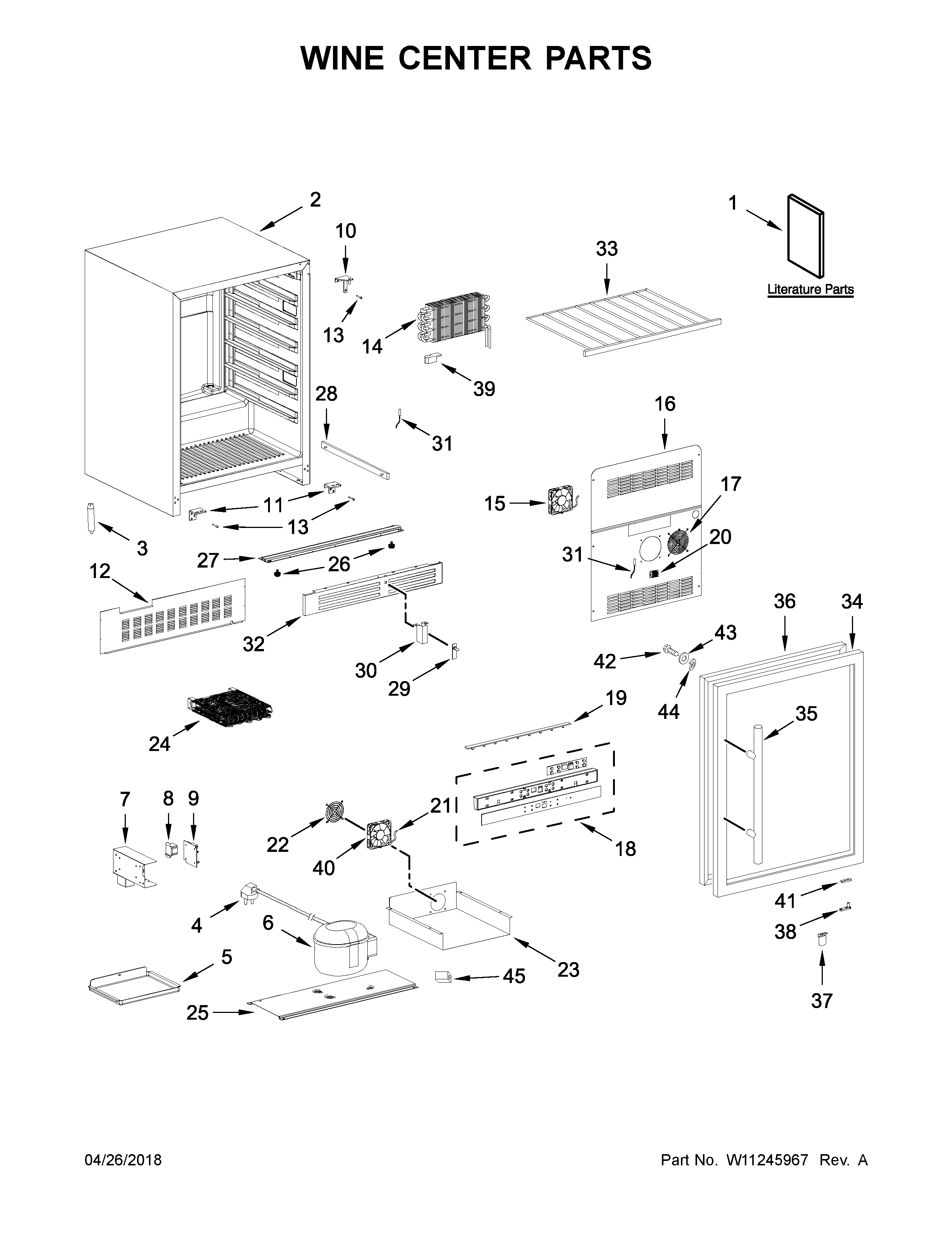 Wine center parts
