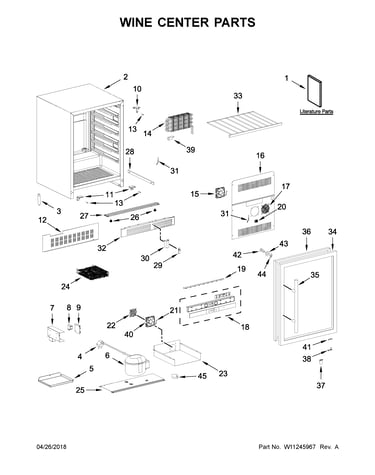 Wine center parts