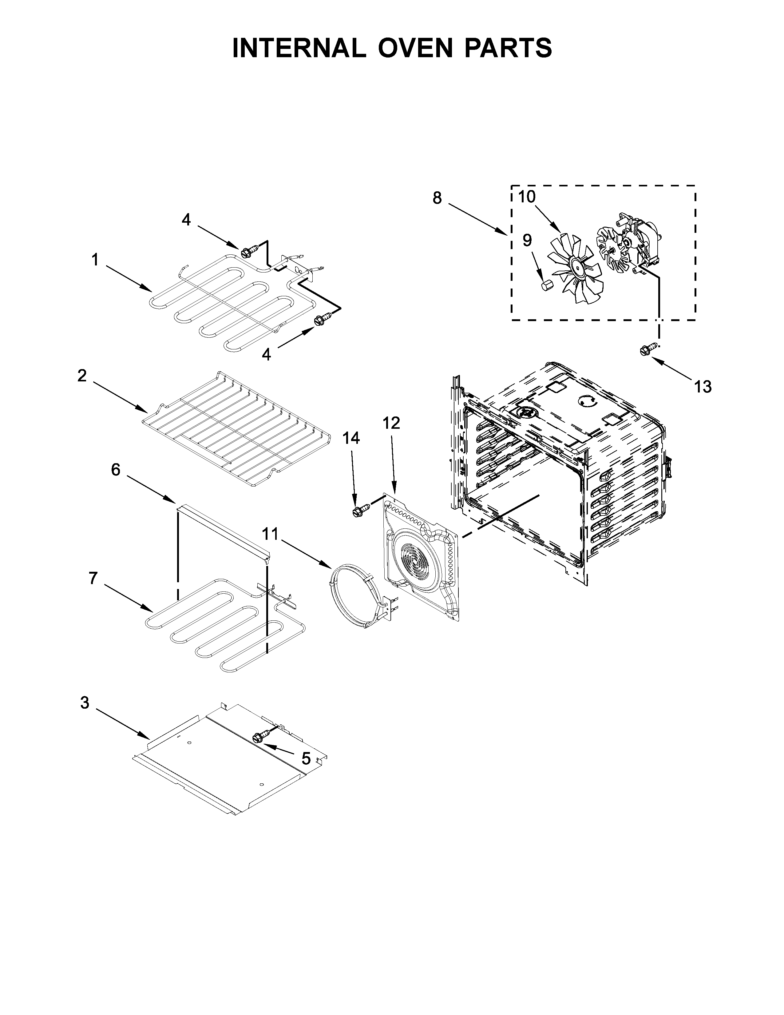 Internal oven parts