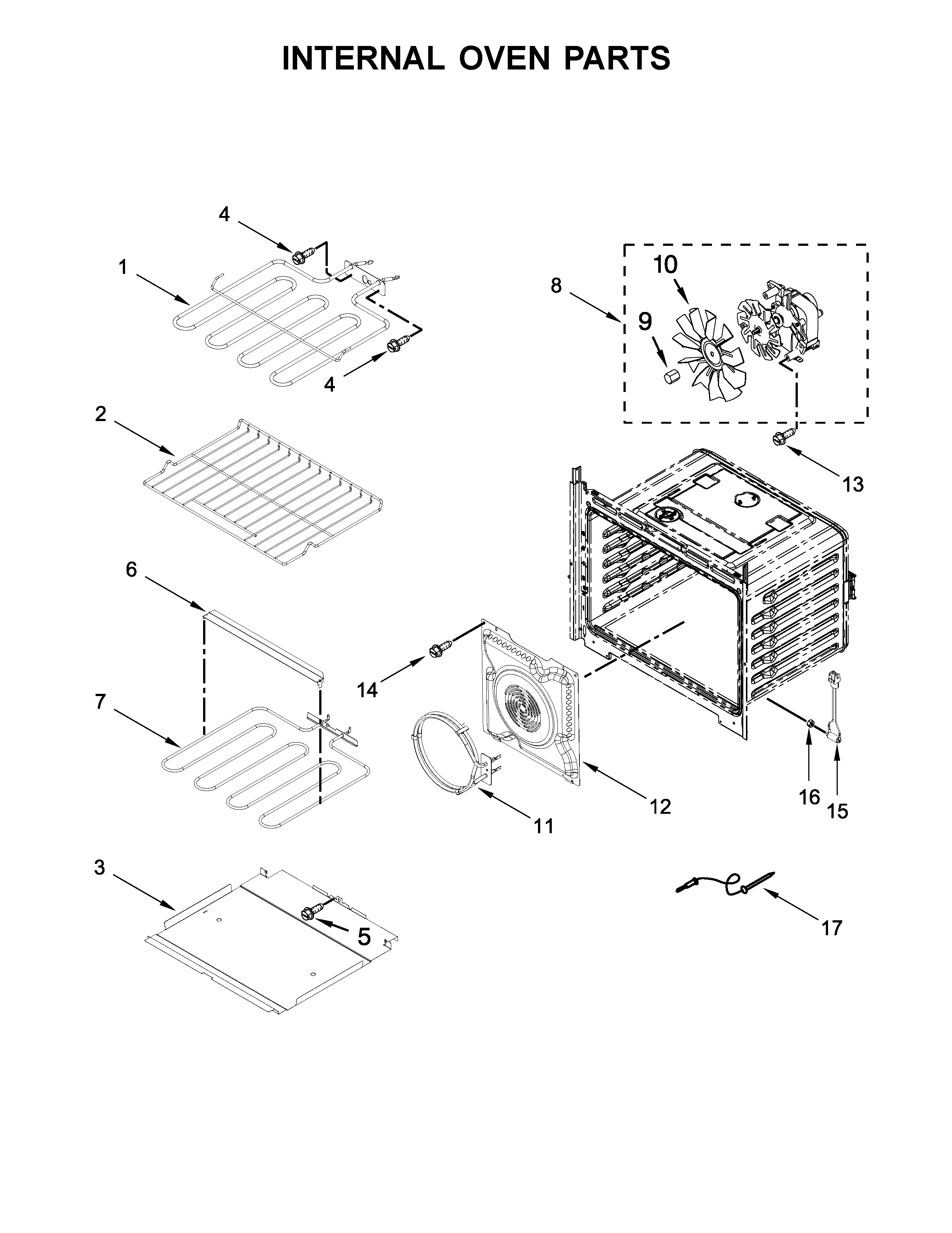Internal oven parts