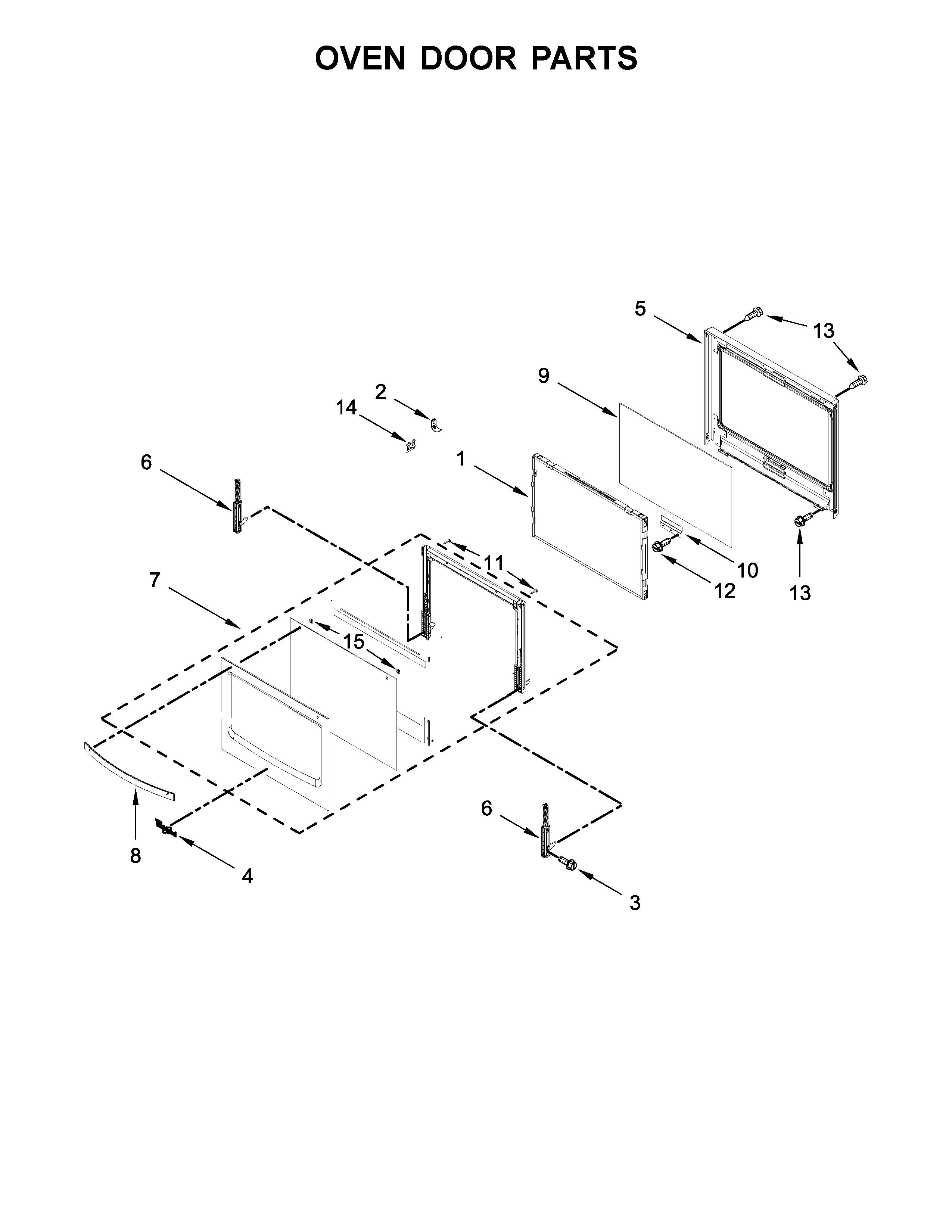 Oven door parts
