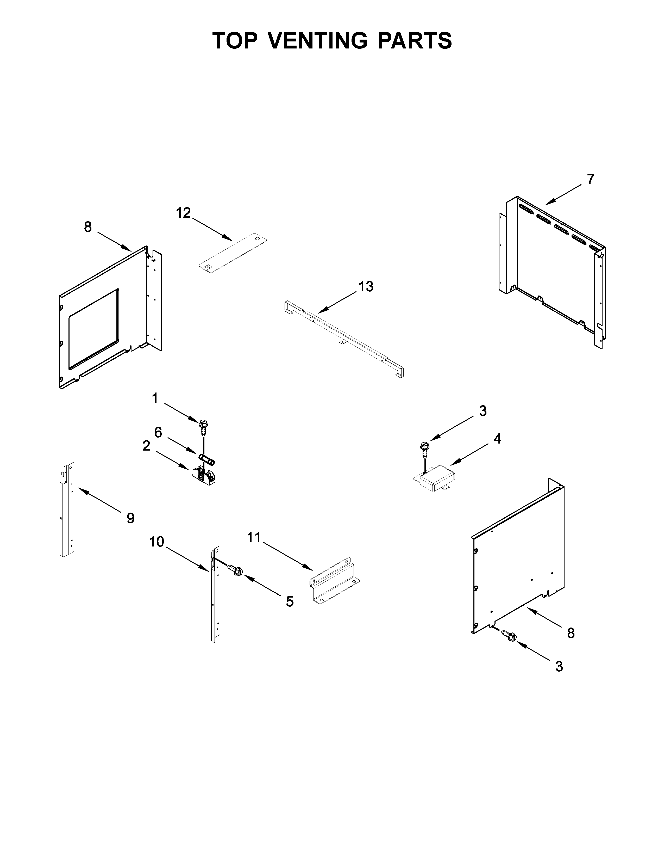 Top venting parts