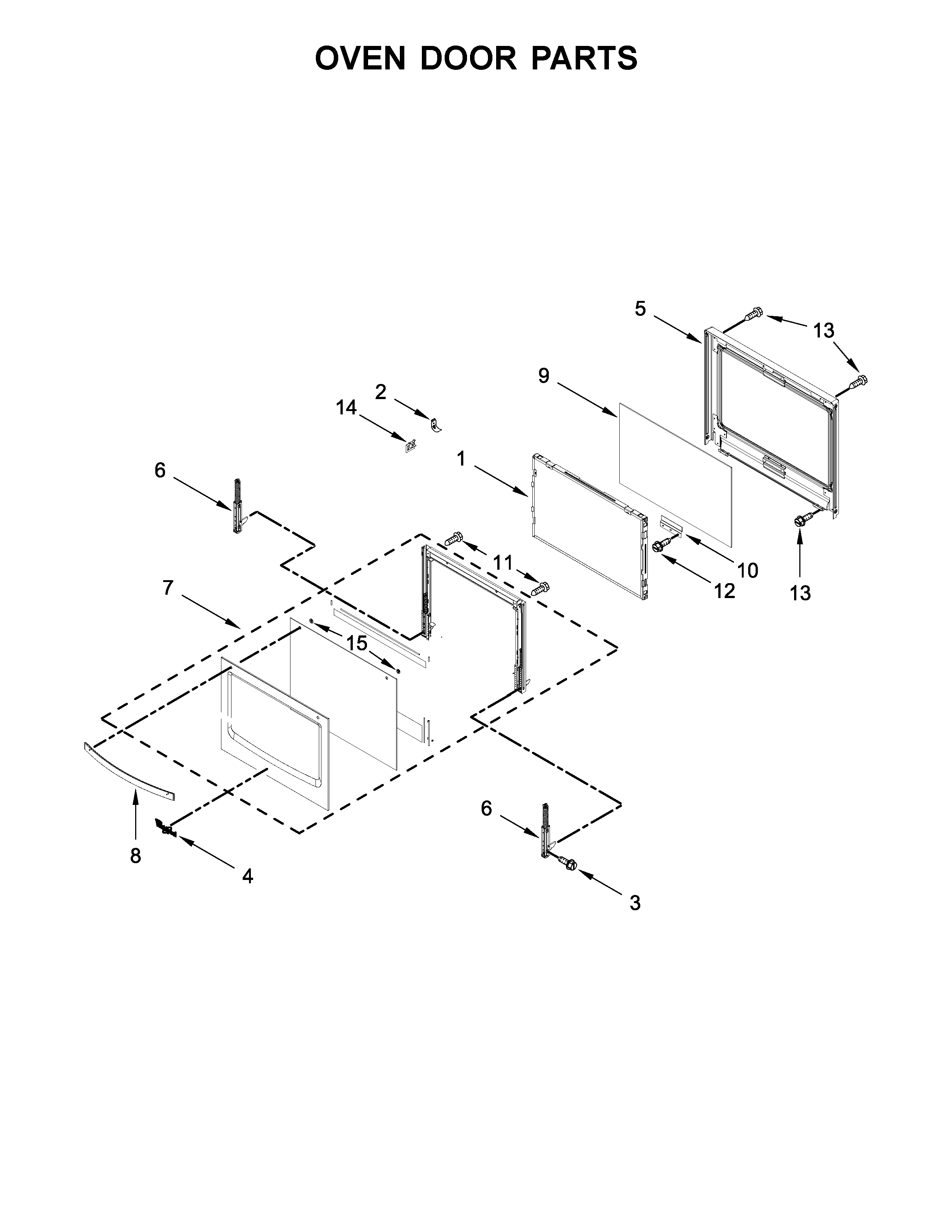 Oven door parts