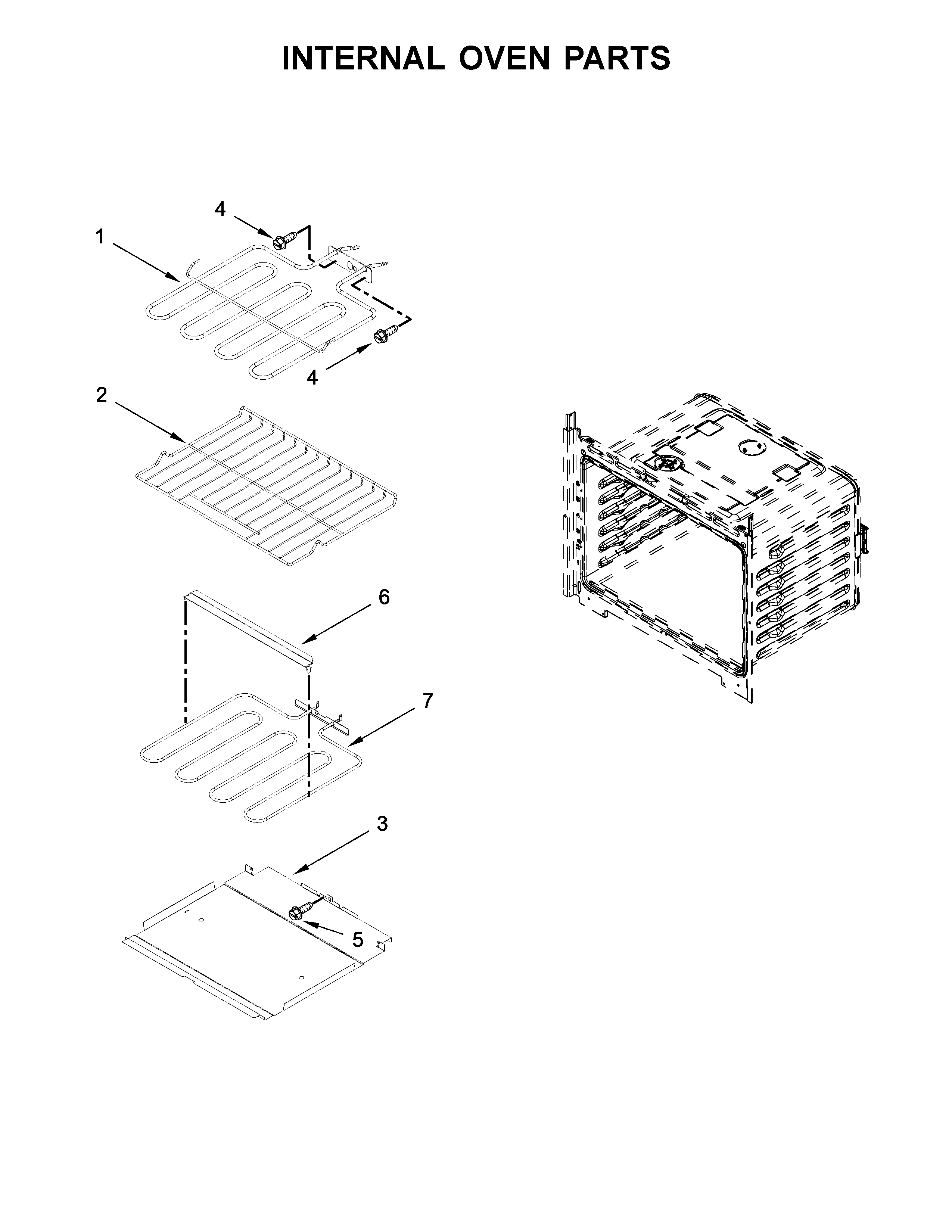 Internal oven parts
