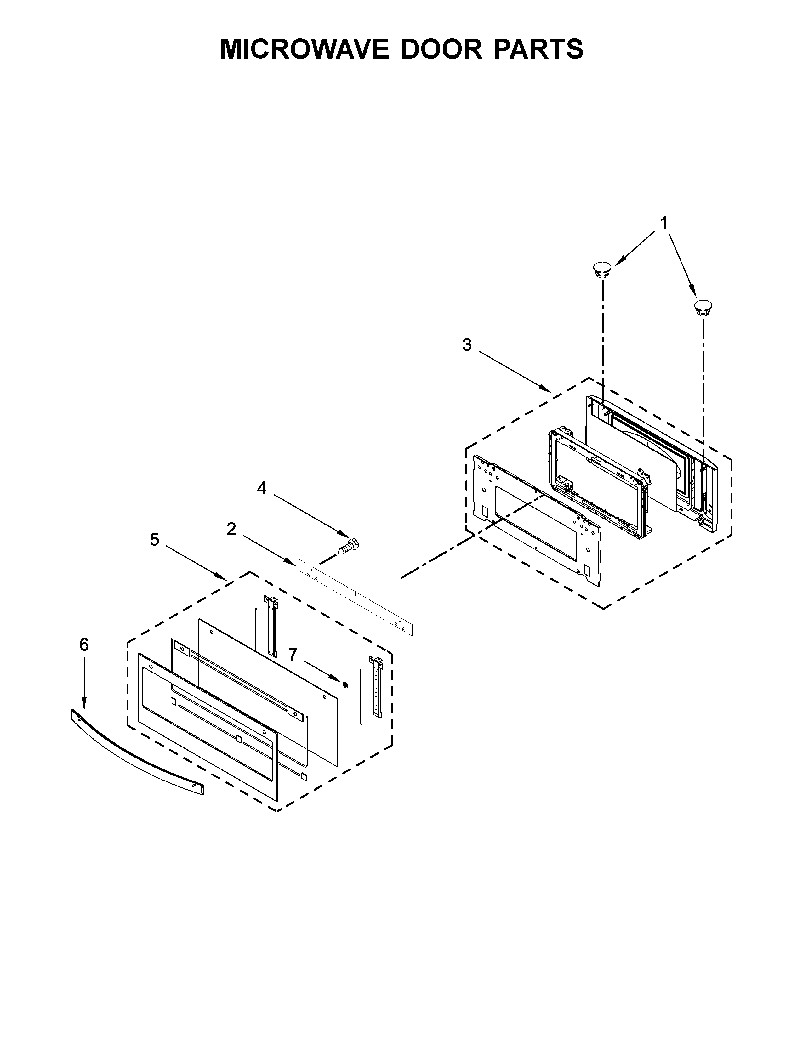 Microwave door parts