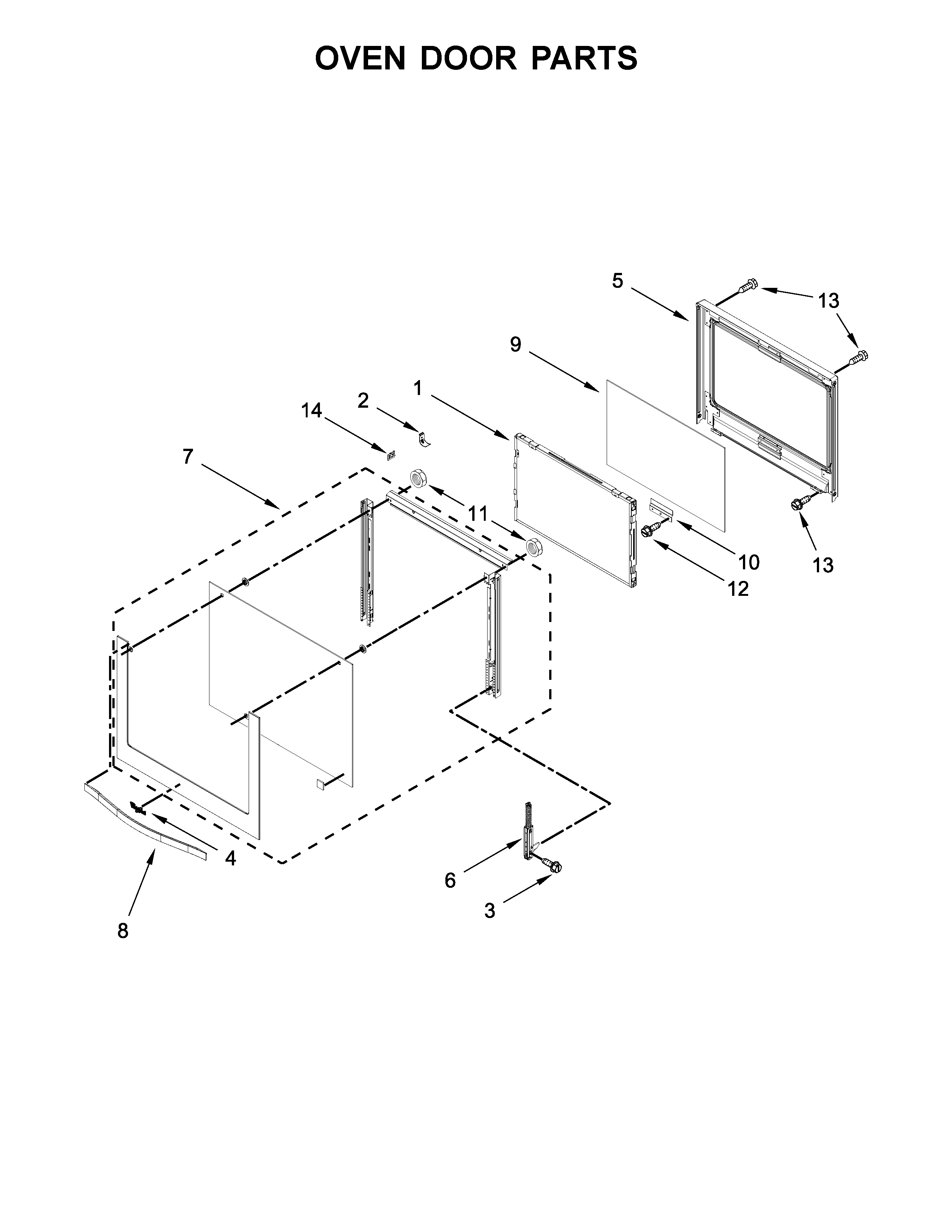 Oven door parts