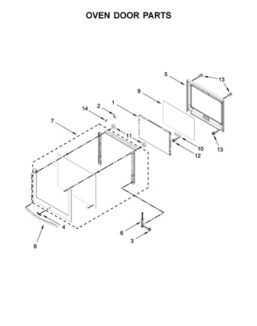 Oven door parts