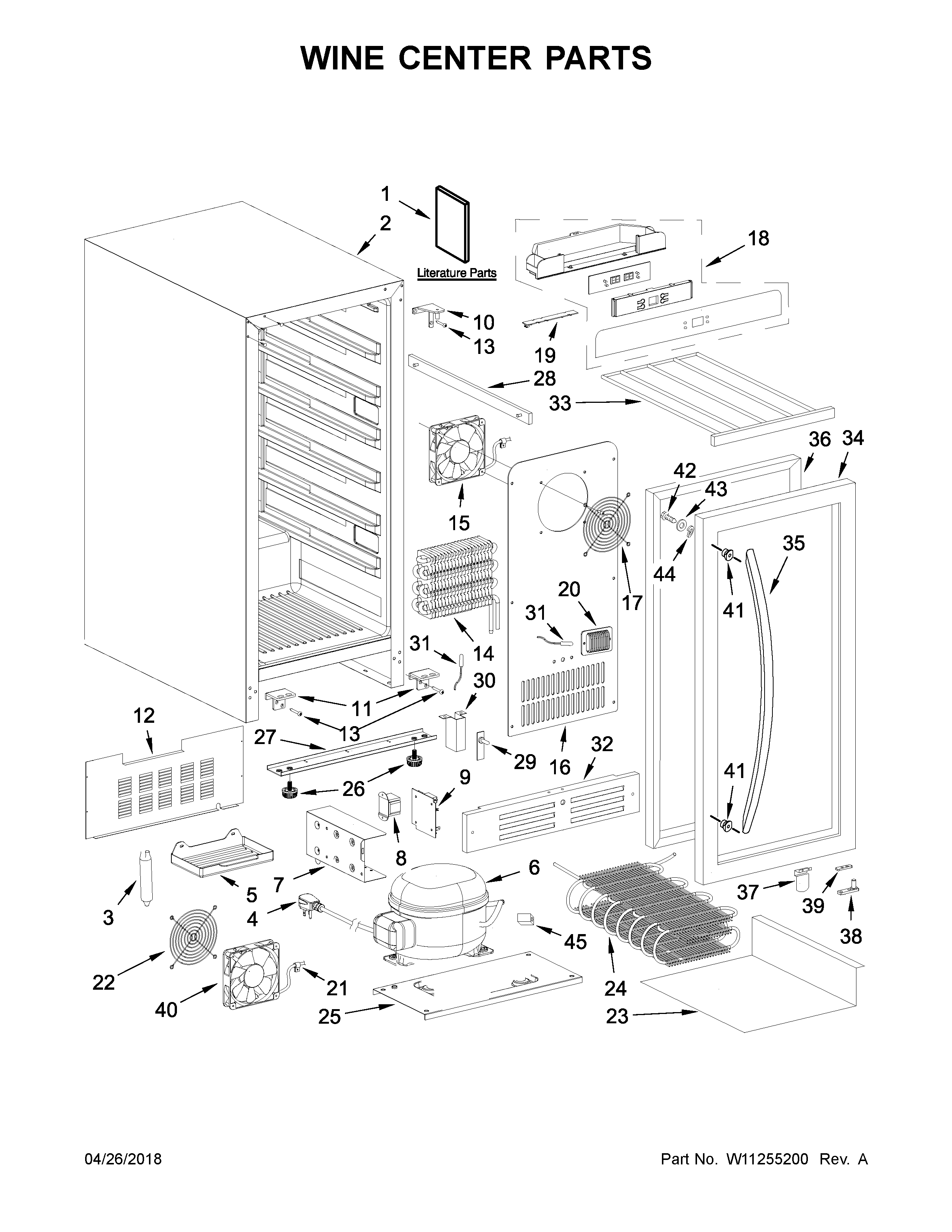 Wine center parts